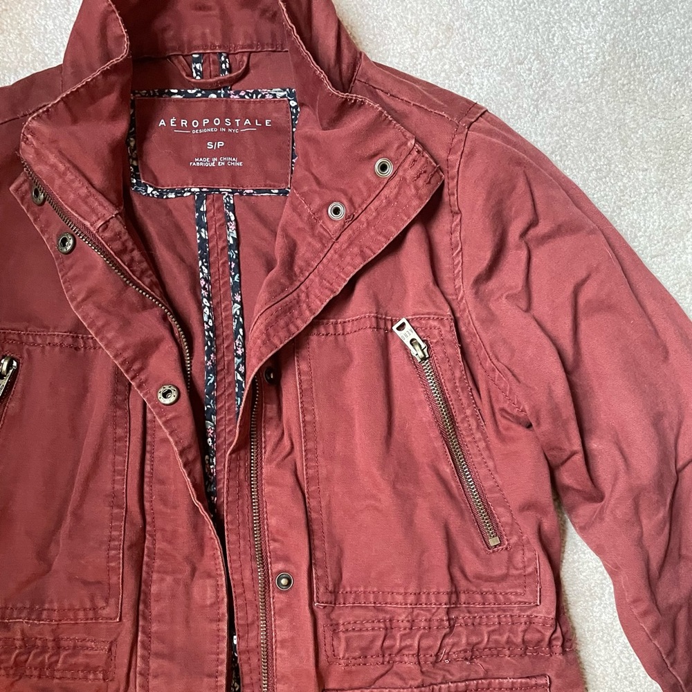 Small Maroon Zip Up Jacket